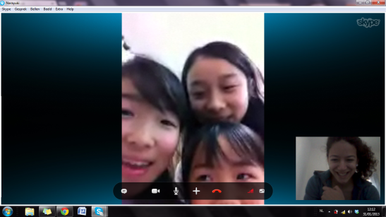 Skype met mijn Japanse nichtjes Yukino, Utano en Yoshino ♥